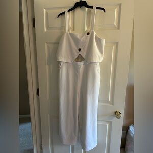 Express Elegant Cream Jumpsuit